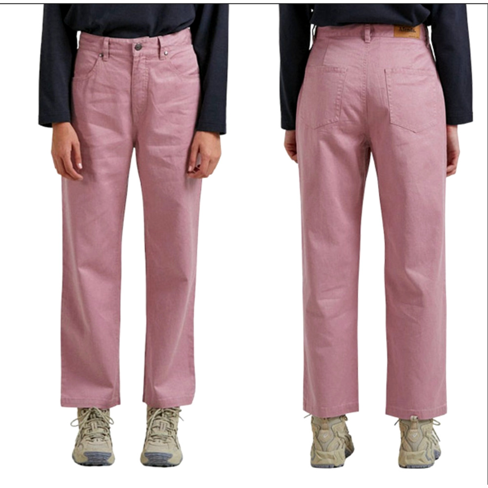 Afends Womans 26 Shelby Hemp Twill High Waist Wide Leg Pant Pink Blush Mauve
